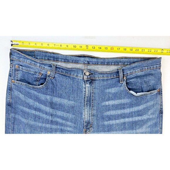 Levis Size 46X30 Men's 559 Blue Denim 5 Pocket Logo Tag Jeans 99% Cotton - Picture 2 of 12